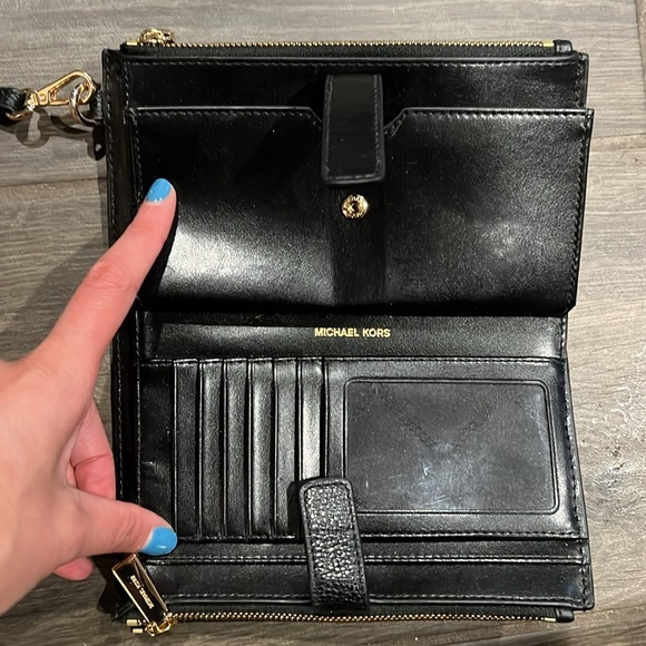 Michael Kors Black Textured Wristlet - Picture 3 of 5